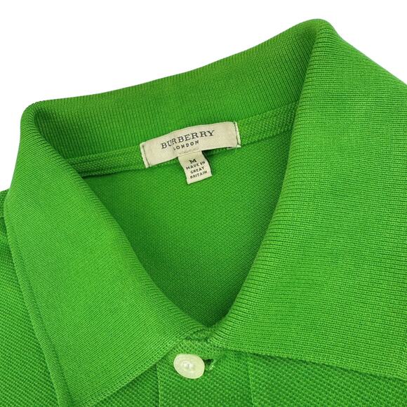 Burberry Men's Cotton Polo Collared Shirt Green - Picture 3 of 6